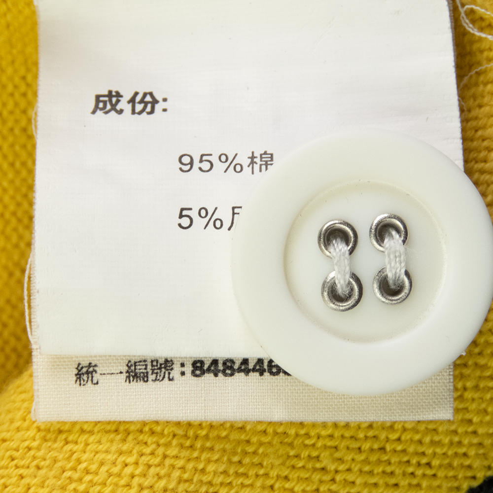 美國專櫃品牌Hush Puppies獵犬黃色撞色長袖針織外套-細節圖6