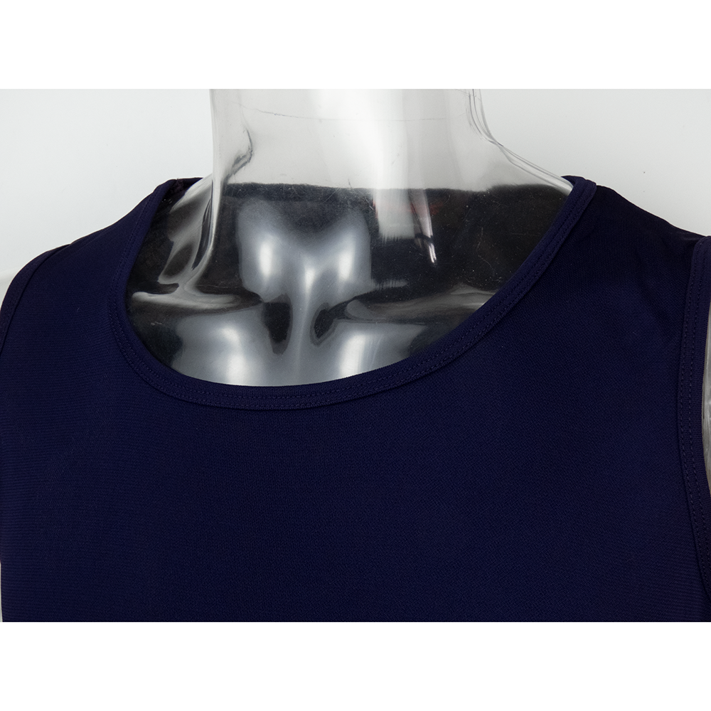 法國品牌Phidias深藍色冰絲紗質無袖背心 法國製-細節圖3