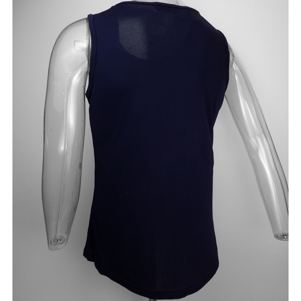 法國品牌Phidias深藍色冰絲紗質無袖背心 法國製-細節圖4