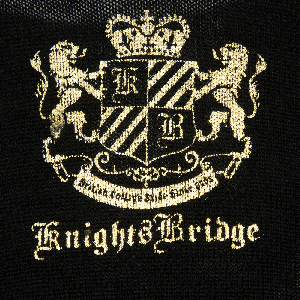 KnightsBridge (KB)專櫃品牌黑色羊毛燙金logo無袖針織衫 背心 S號-細節圖5