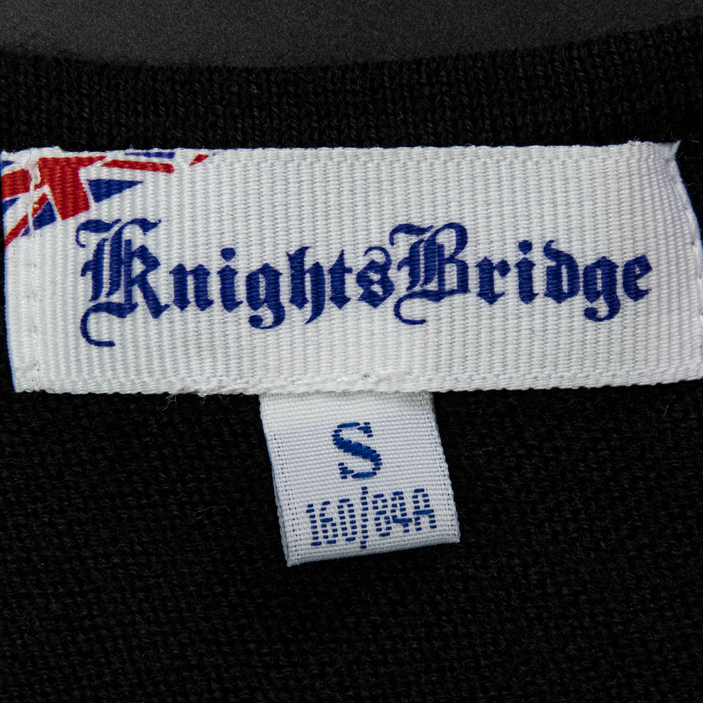 KnightsBridge (KB)專櫃品牌黑色羊毛燙金logo無袖針織衫 背心 S號-細節圖6