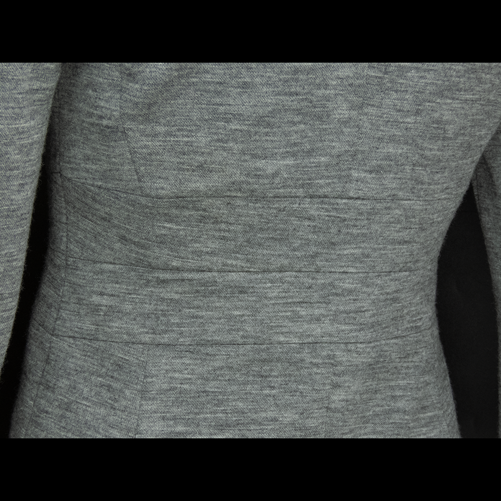 日本都會品牌ICB灰色純羊毛單扣長袖西裝外套-細節圖5