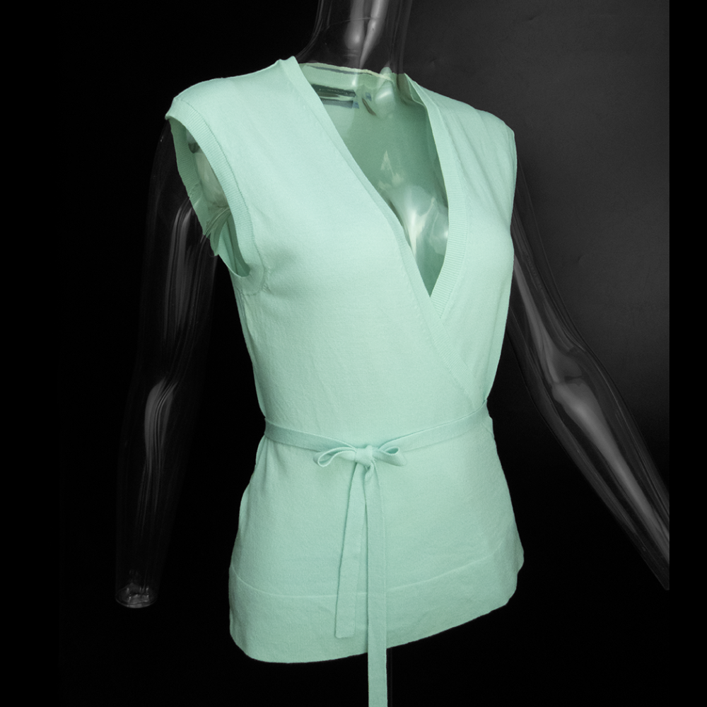 GIORDANO佐丹奴青色綁帶針織背心-細節圖2