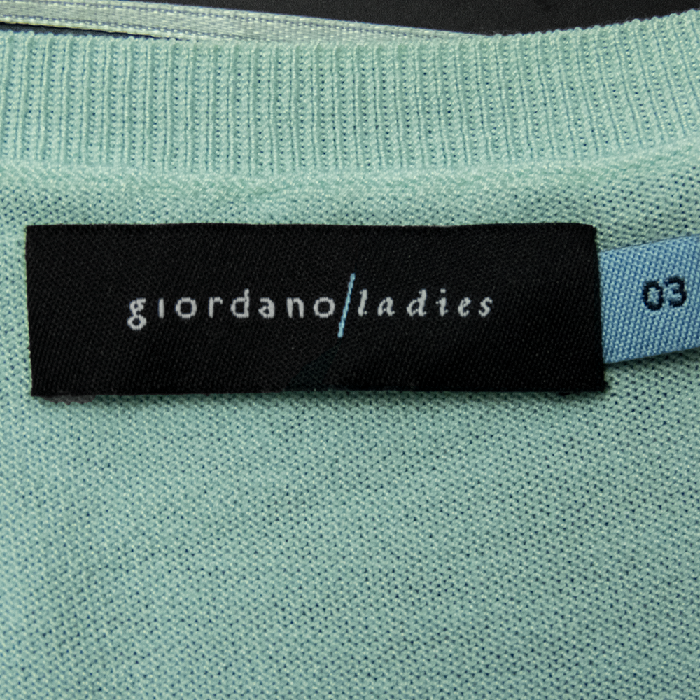 GIORDANO佐丹奴青色綁帶針織背心-細節圖4