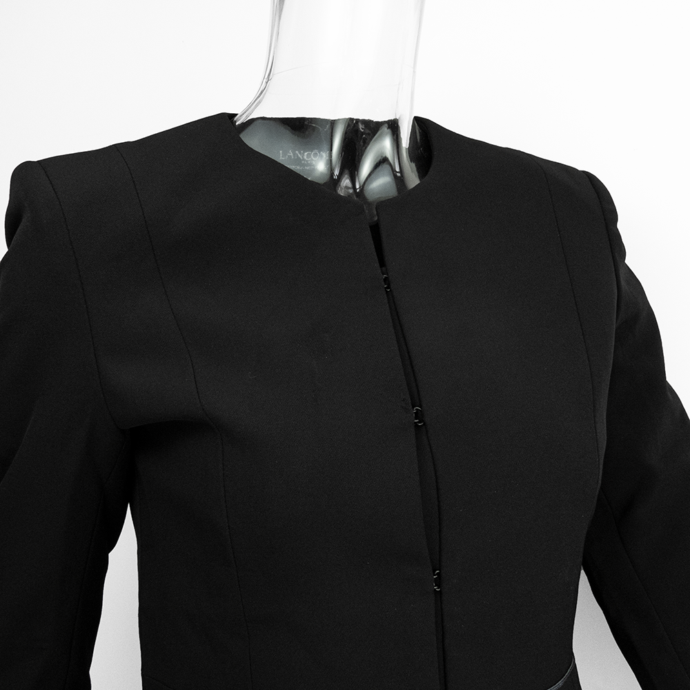 法國品牌蘭蔻Lancôme黑色中長版七分袖西裝外套 員工裝 34號-細節圖3