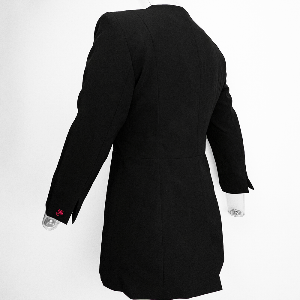 法國品牌蘭蔻Lancôme黑色中長版七分袖西裝外套 員工裝 34號-細節圖5