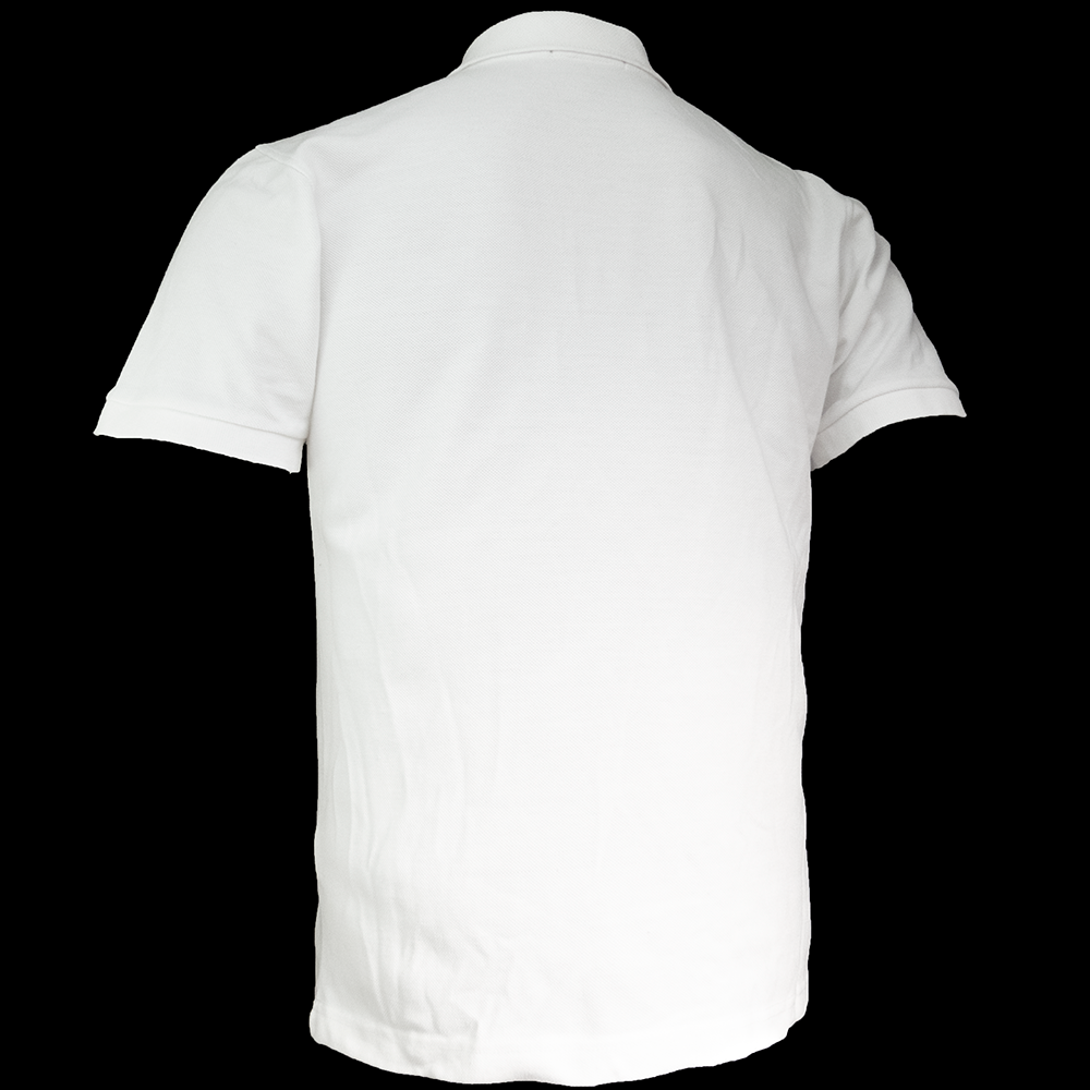 戰馬立體膠印白色格紋滾邊短袖POLO衫 M號-細節圖6