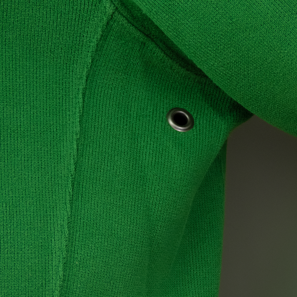 美國品牌Ralph Lauren POLO綠色純棉刺繡徽章立領半拉鏈長袖上衣-細節圖5