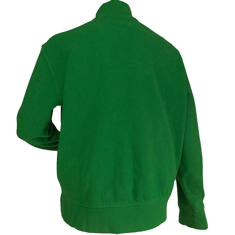 美國品牌Ralph Lauren POLO綠色純棉刺繡徽章立領半拉鏈長袖上衣-細節圖7