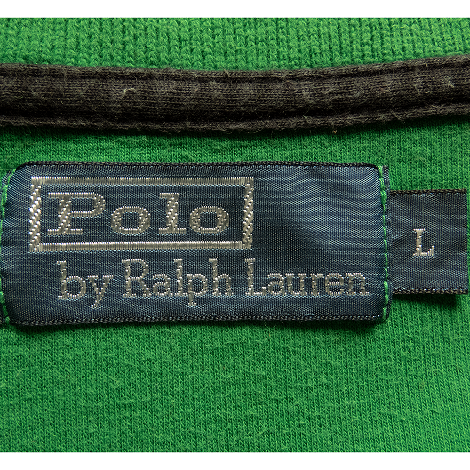 美國品牌Ralph Lauren POLO綠色純棉刺繡徽章立領半拉鏈長袖上衣-細節圖8