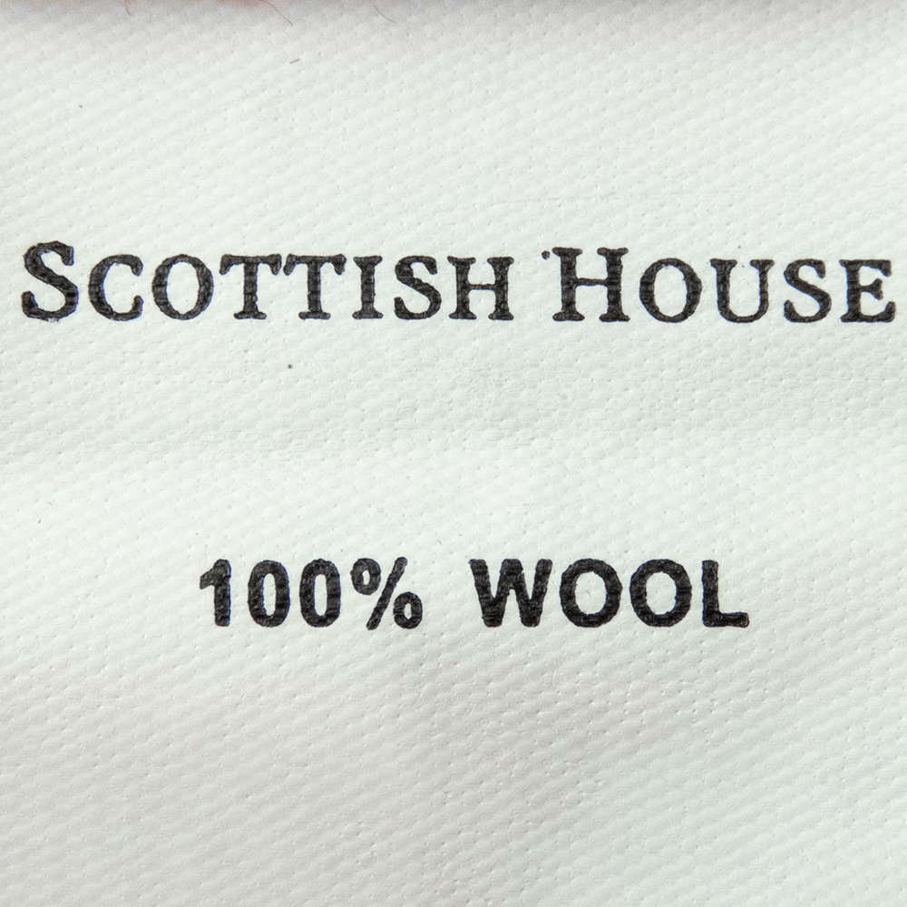 專櫃SCOTTISH HOUSE 小狗牌草莓色毛球貼布拼色純羊毛長袖針織衫-細節圖7