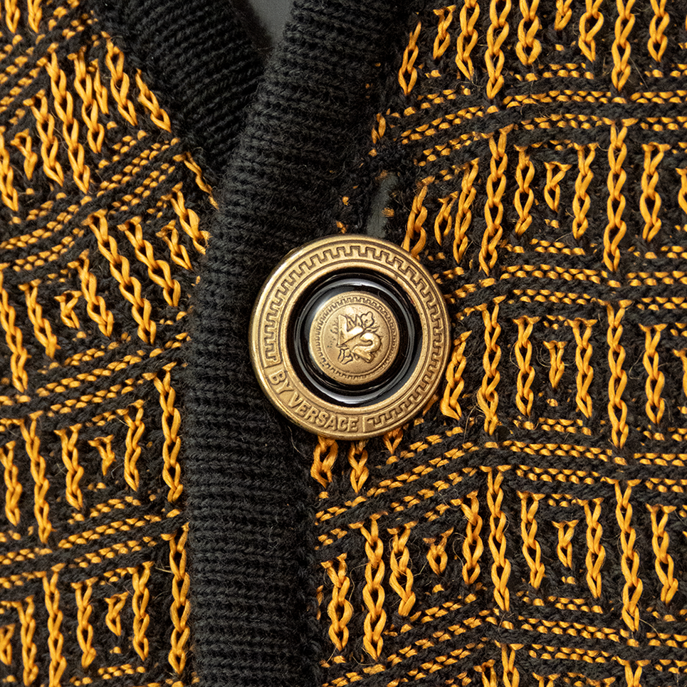 義大利時尚品牌Versace CLASSIC V2凡賽斯圖騰無袖針織衫 外套 義大利製-細節圖2