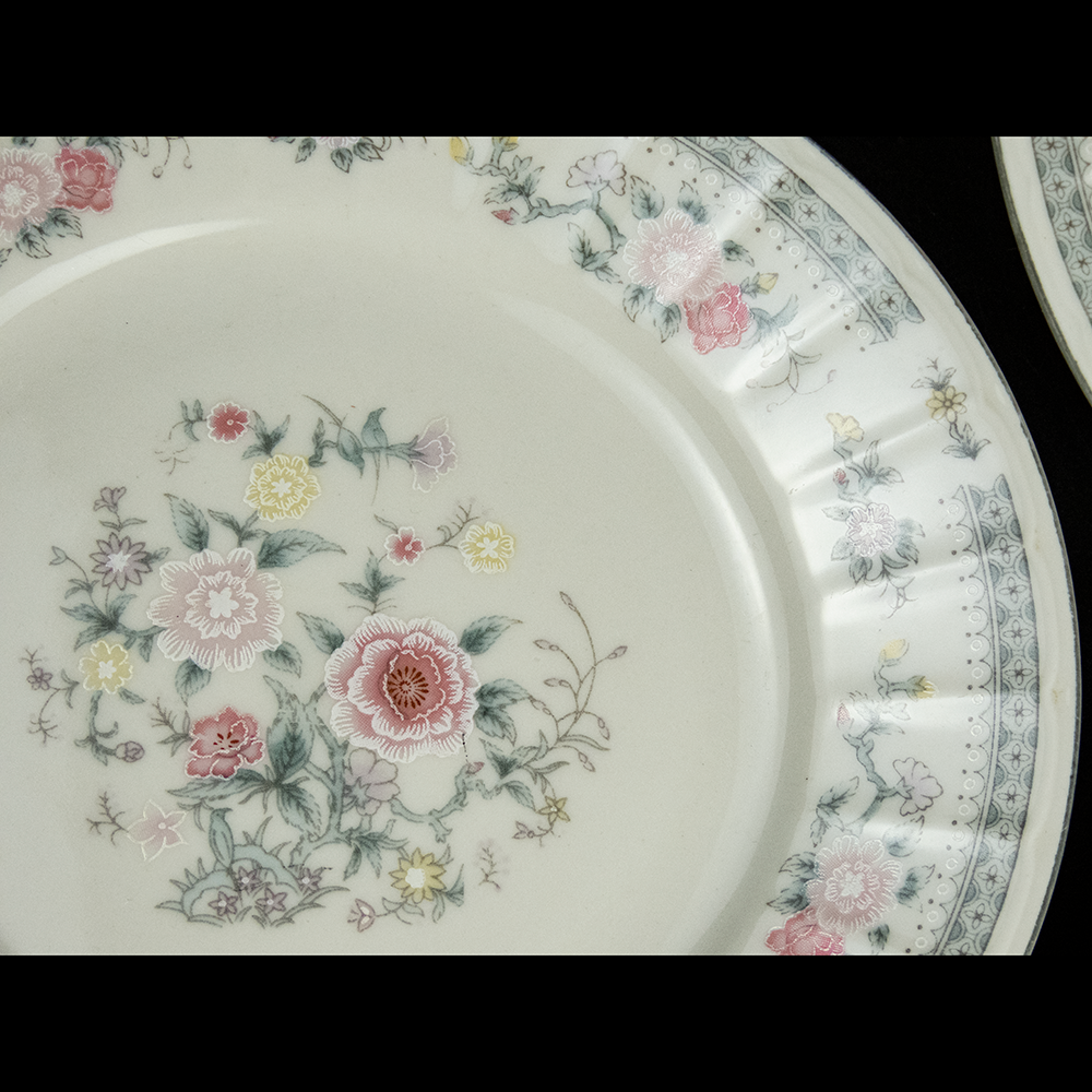 英式 牡丹花 陶瓷 中碟 平盤  3件一組-細節圖2