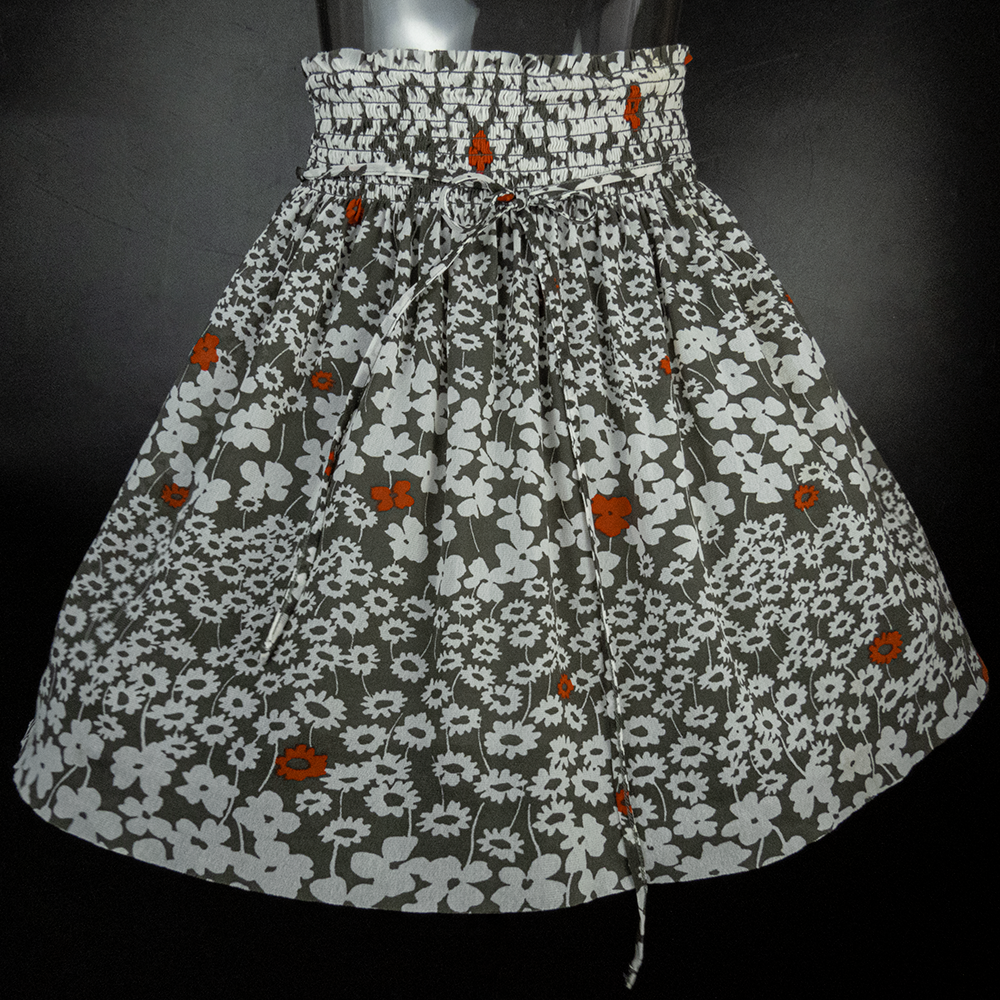 法國知名品牌KOOKAI花朵網紗鬆緊繫帶及膝裙 上衣 兩用-細節圖4