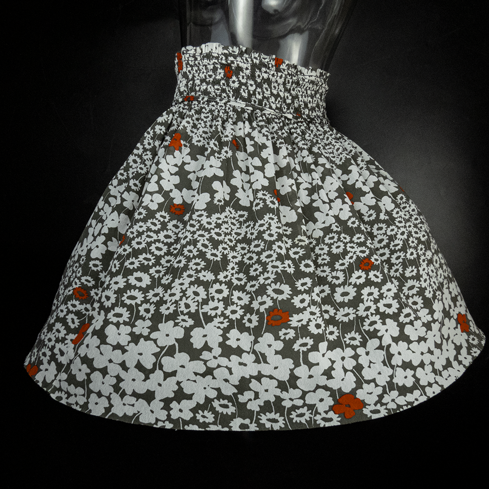 法國知名品牌KOOKAI花朵網紗鬆緊繫帶及膝裙 上衣 兩用-細節圖5