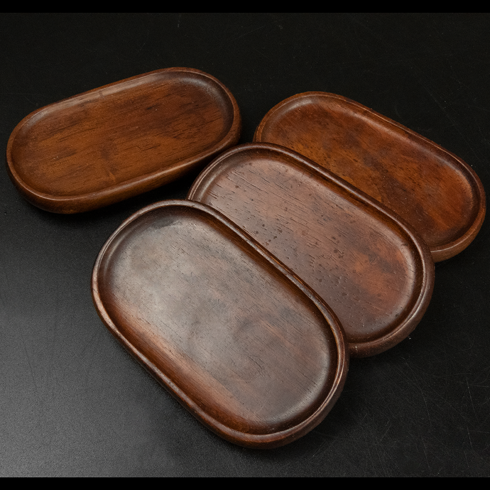 原木 橢圓盤 小碟 底座 4件一組-細節圖2