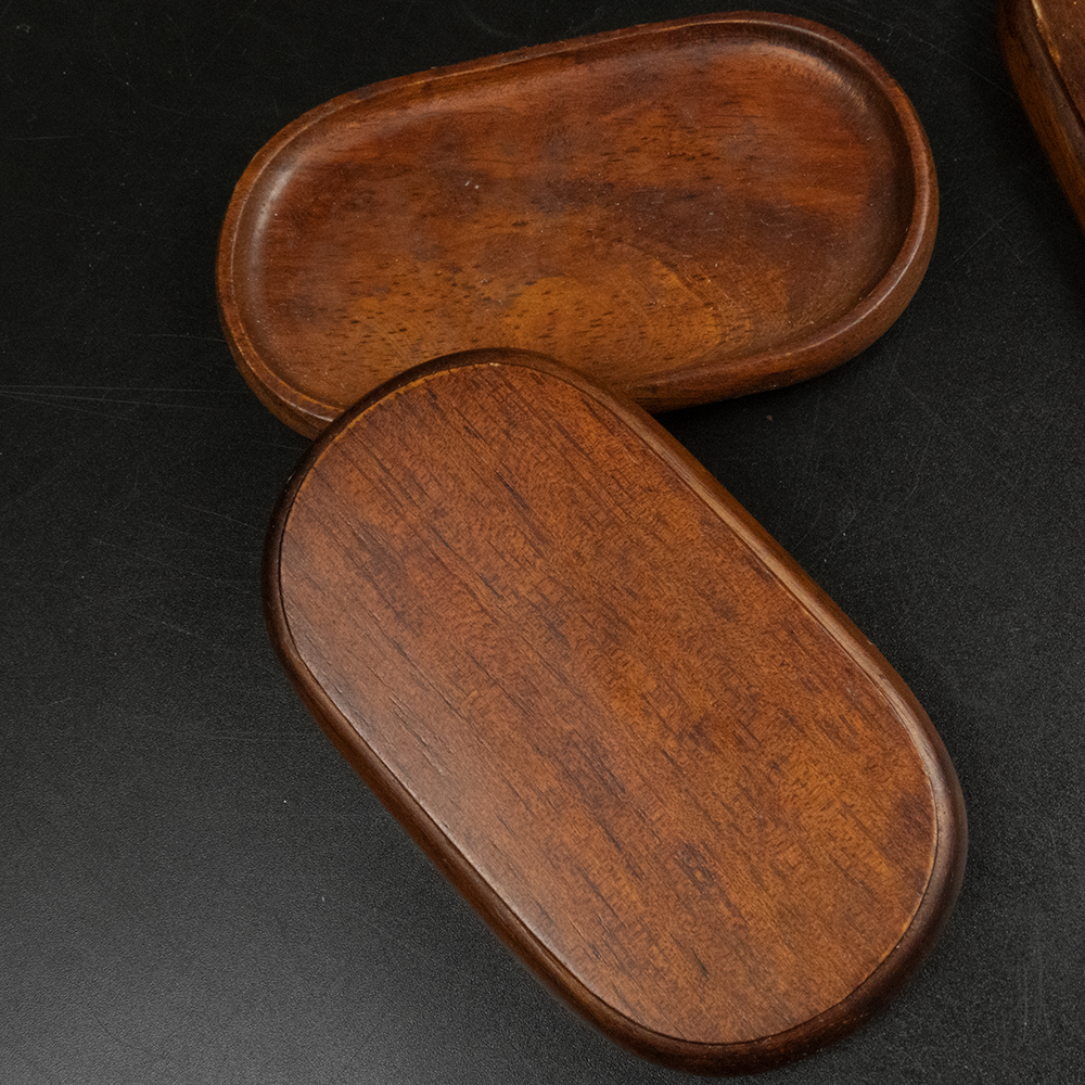 原木 橢圓盤 小碟 底座 4件一組-細節圖3