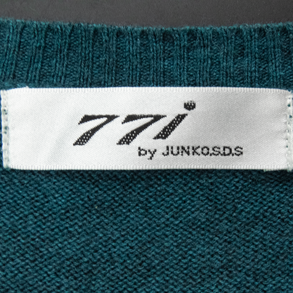 日本品牌77i by JUNKO.S.D.S靛色串珠亮片羊毛無袖毛衣背心 M號-細節圖6