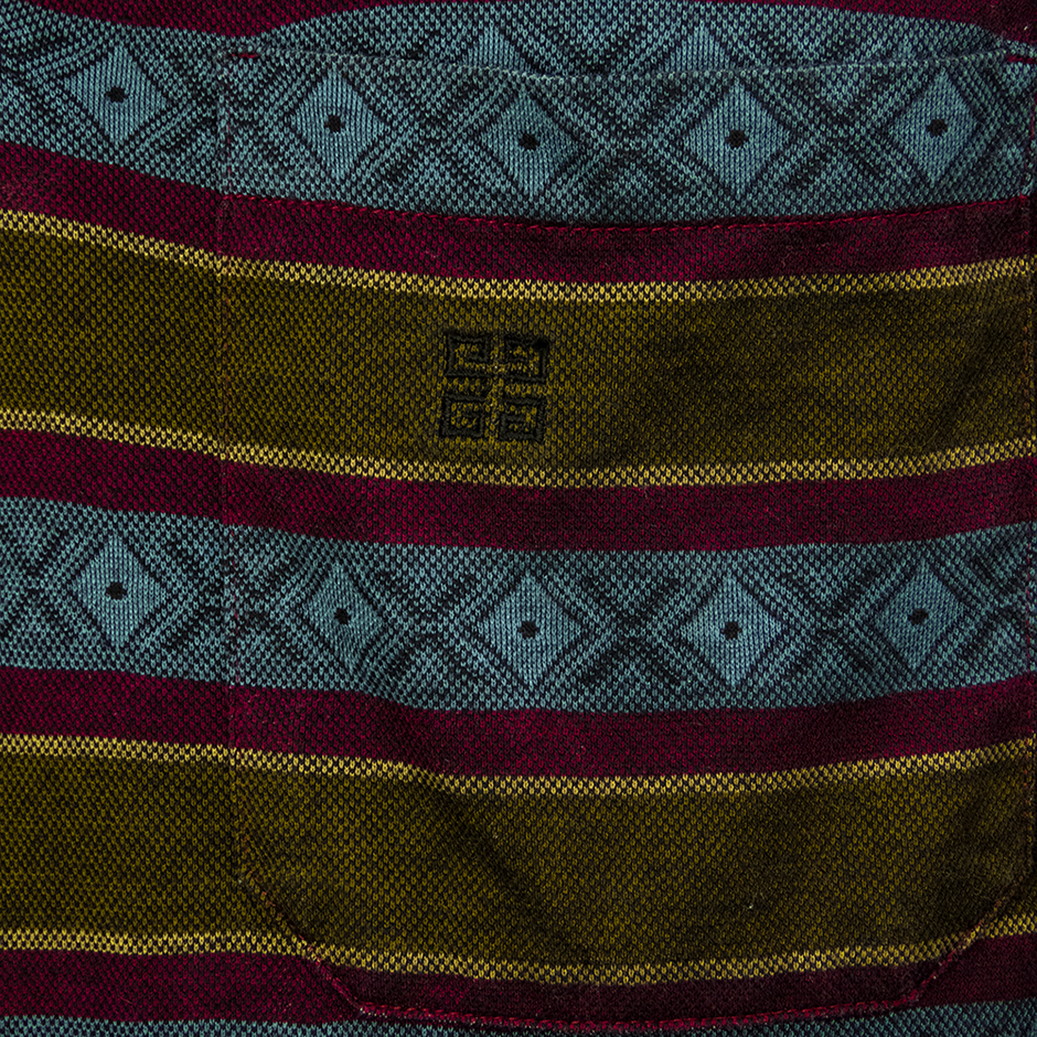 法國奢侈品牌GIVENCHY 紀梵希條紋圖騰短袖POLO衫 義大利製-細節圖4