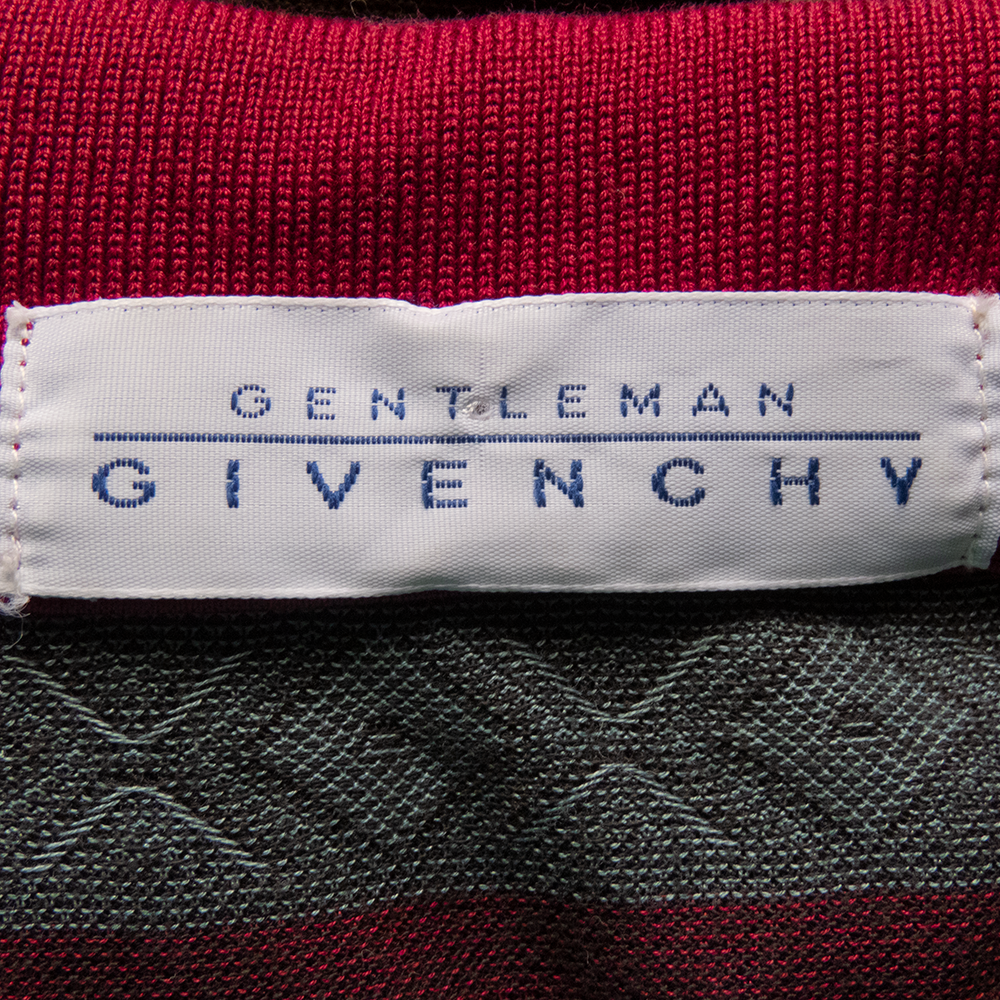 法國奢侈品牌GIVENCHY 紀梵希條紋圖騰短袖POLO衫 義大利製-細節圖6
