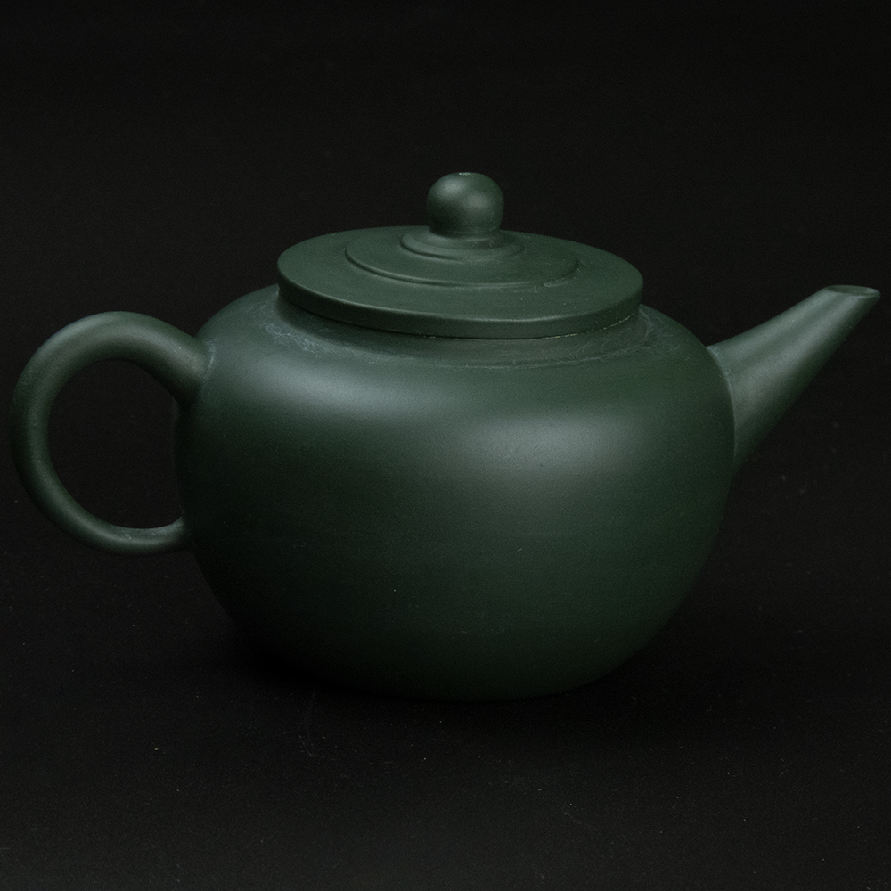 中國宜興貓眼碧綠色紫砂水平壺.西施壺-細節圖3