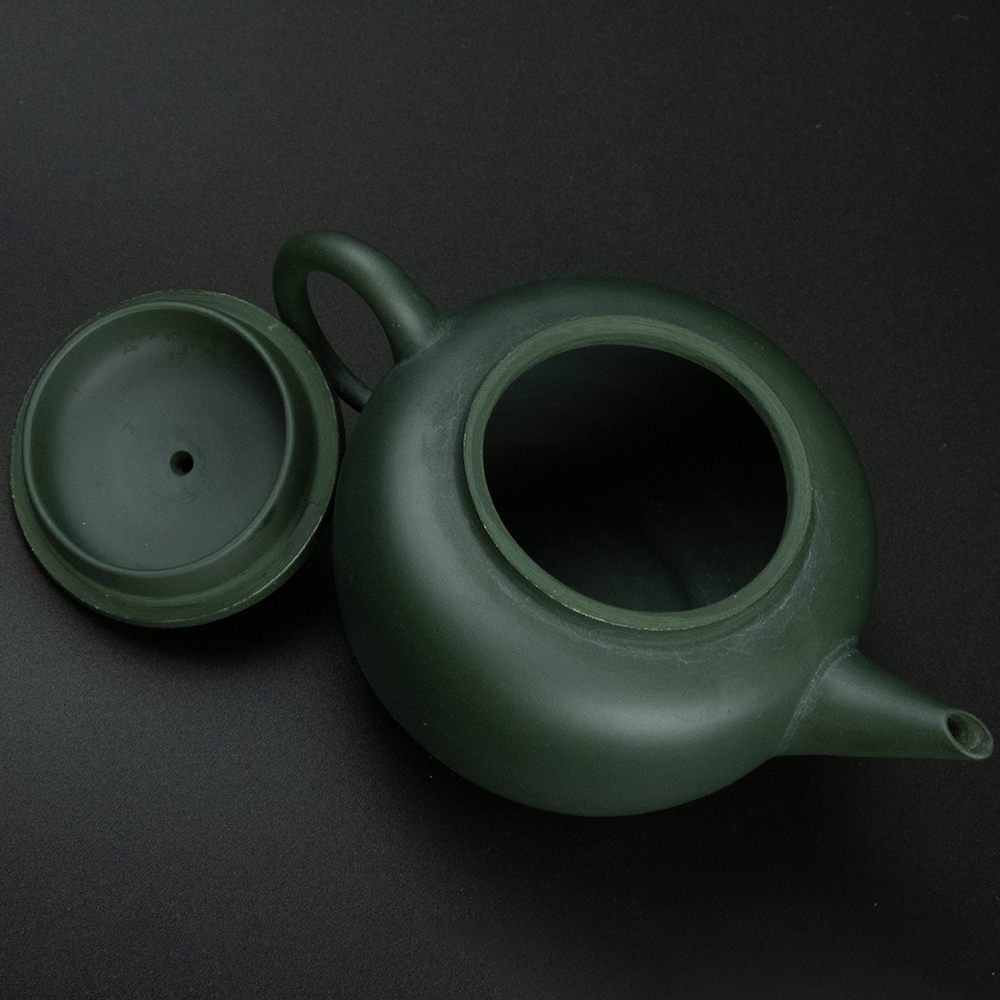 中國宜興貓眼碧綠色紫砂水平壺.西施壺-細節圖4