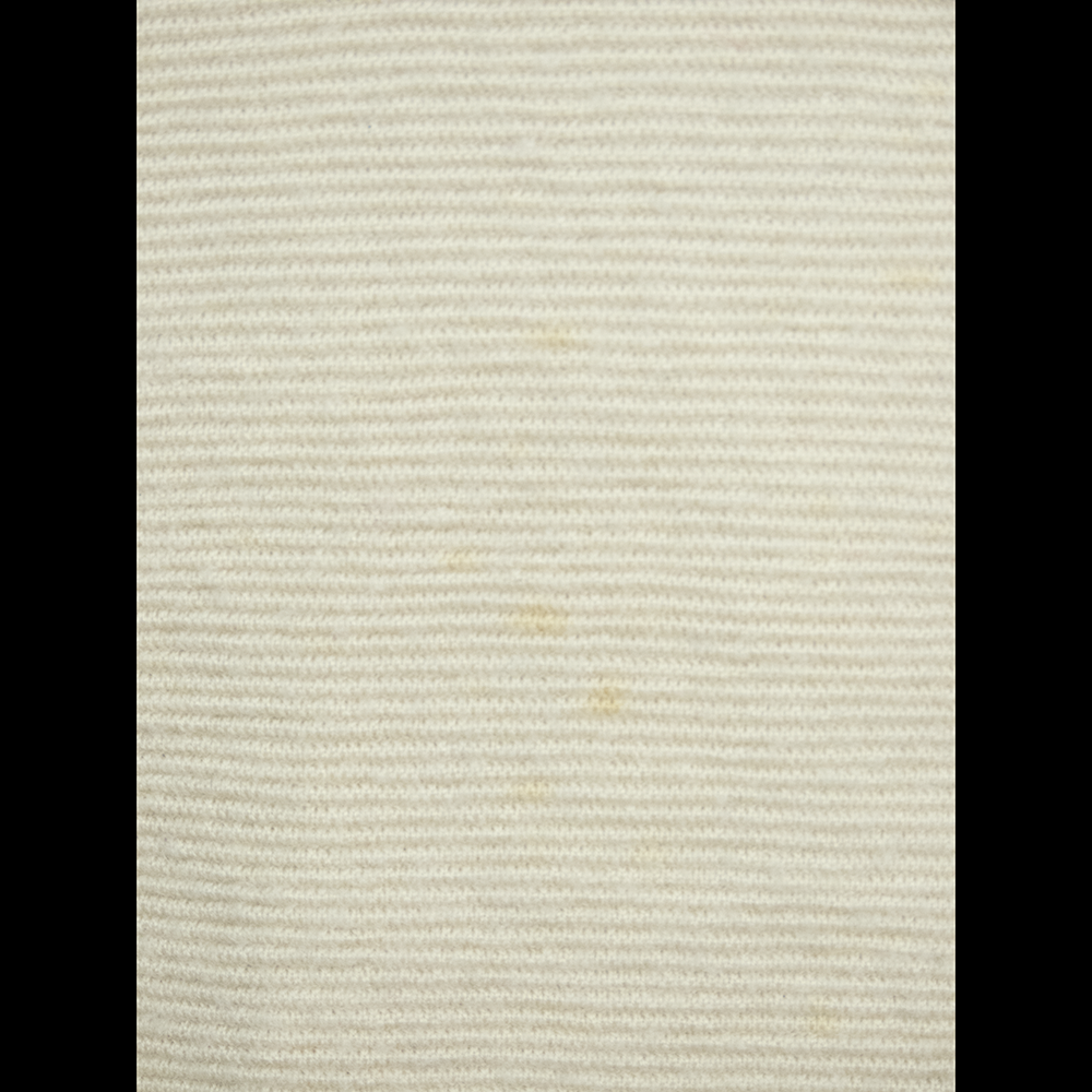 米色純美麗諾羊毛不對稱花卉長袖毛衣-細節圖5