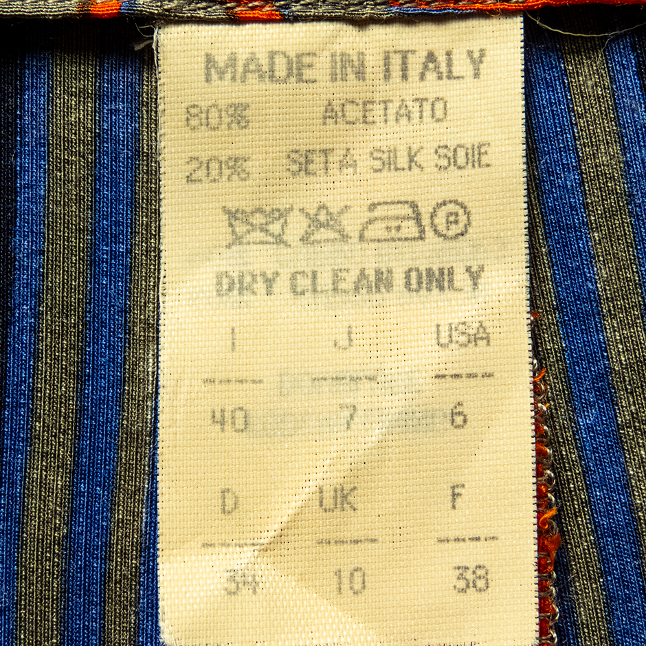 義大利橘色愛馬仕風格幾何印花蠶絲無袖上衣背心 高腰短褲 一套 套裝 義大利製-細節圖9