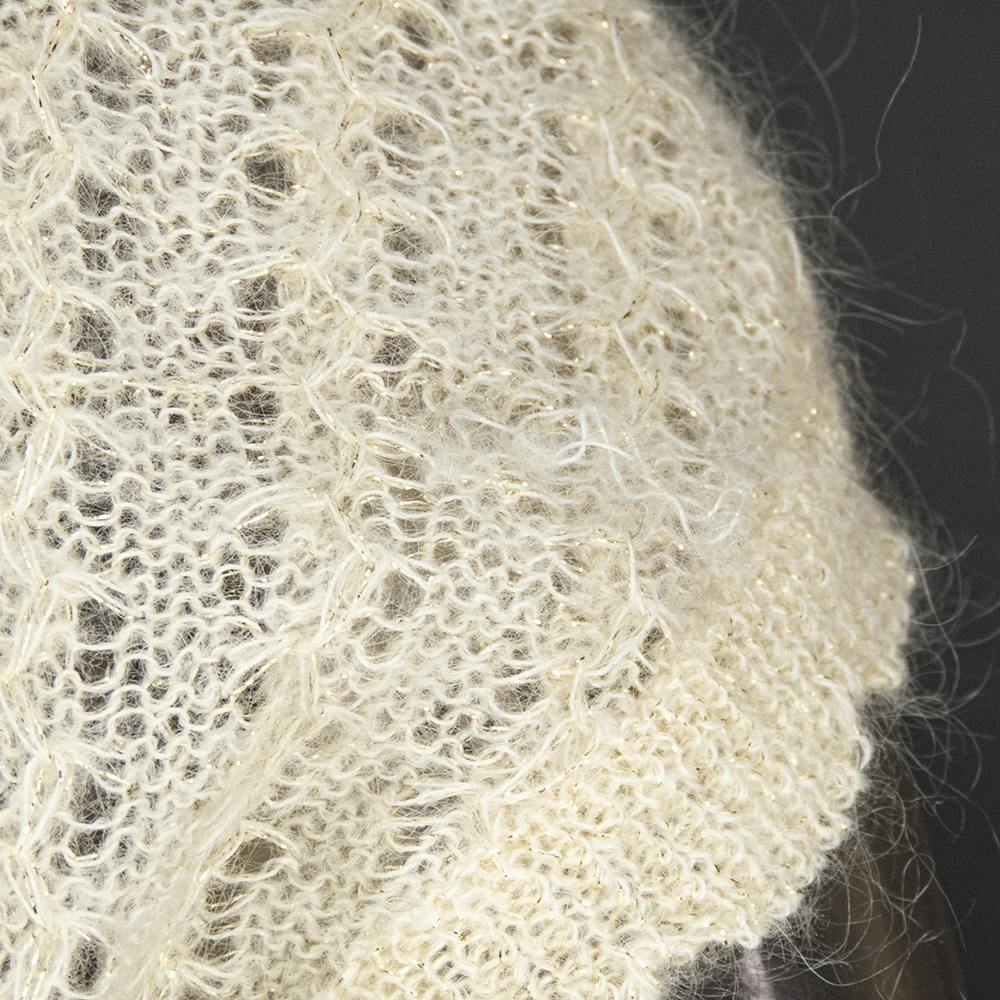 維多利亞的秘密Victoria＇s Secret米色繫帶蝴蝶結蕾絲拼接金蔥短袖針織外套 S號-細節圖4