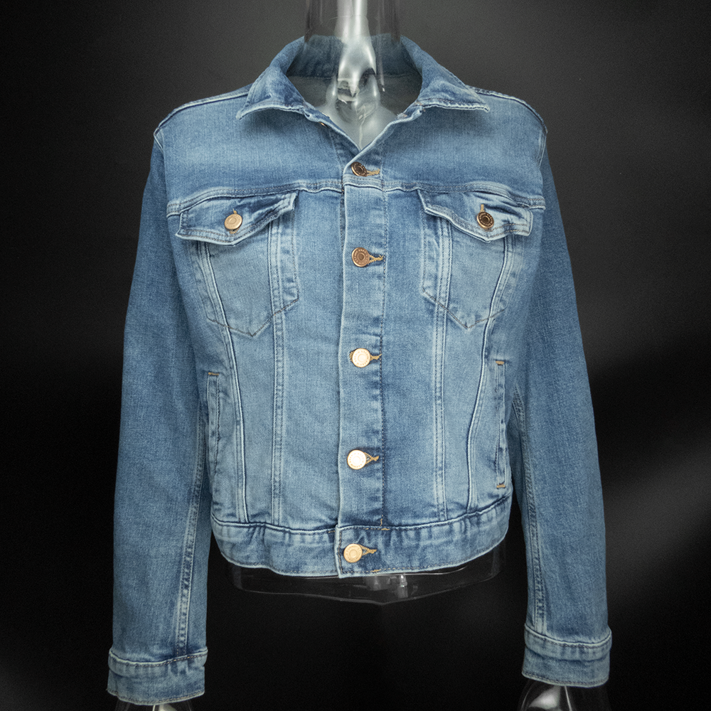 H&M短版長袖牛仔外套 8號-細節圖2