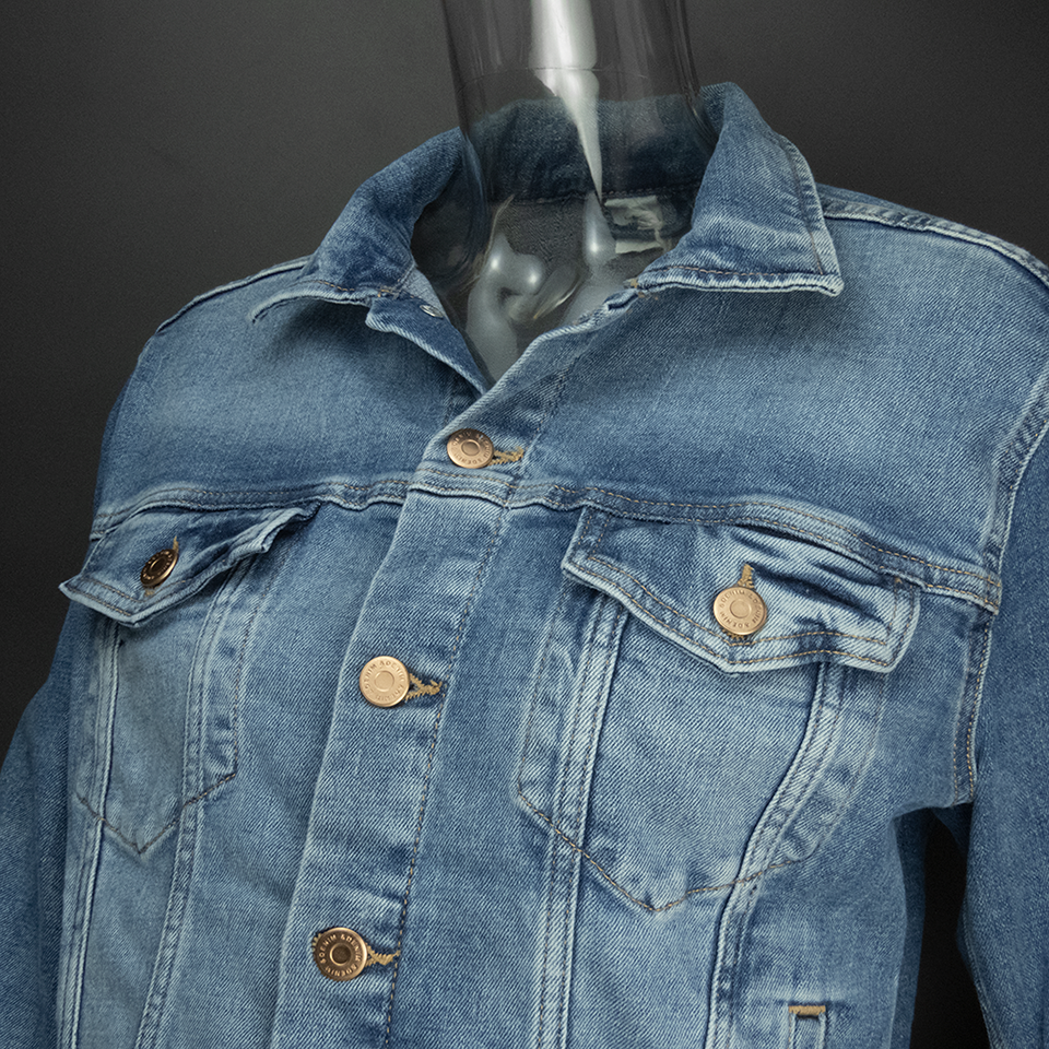 H&M短版長袖牛仔外套 8號-細節圖3