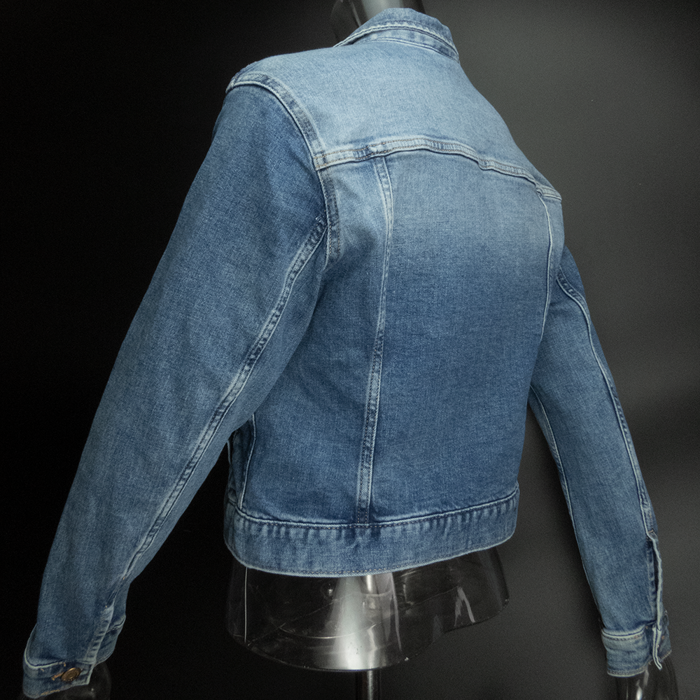 H&M短版長袖牛仔外套 8號-細節圖4