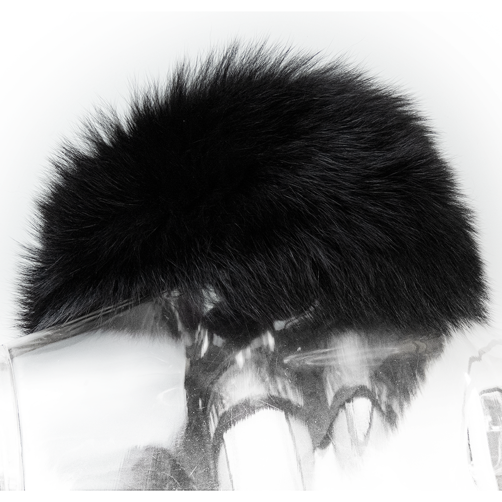 黑色狐狸毛奢華皮草圍巾-細節圖3