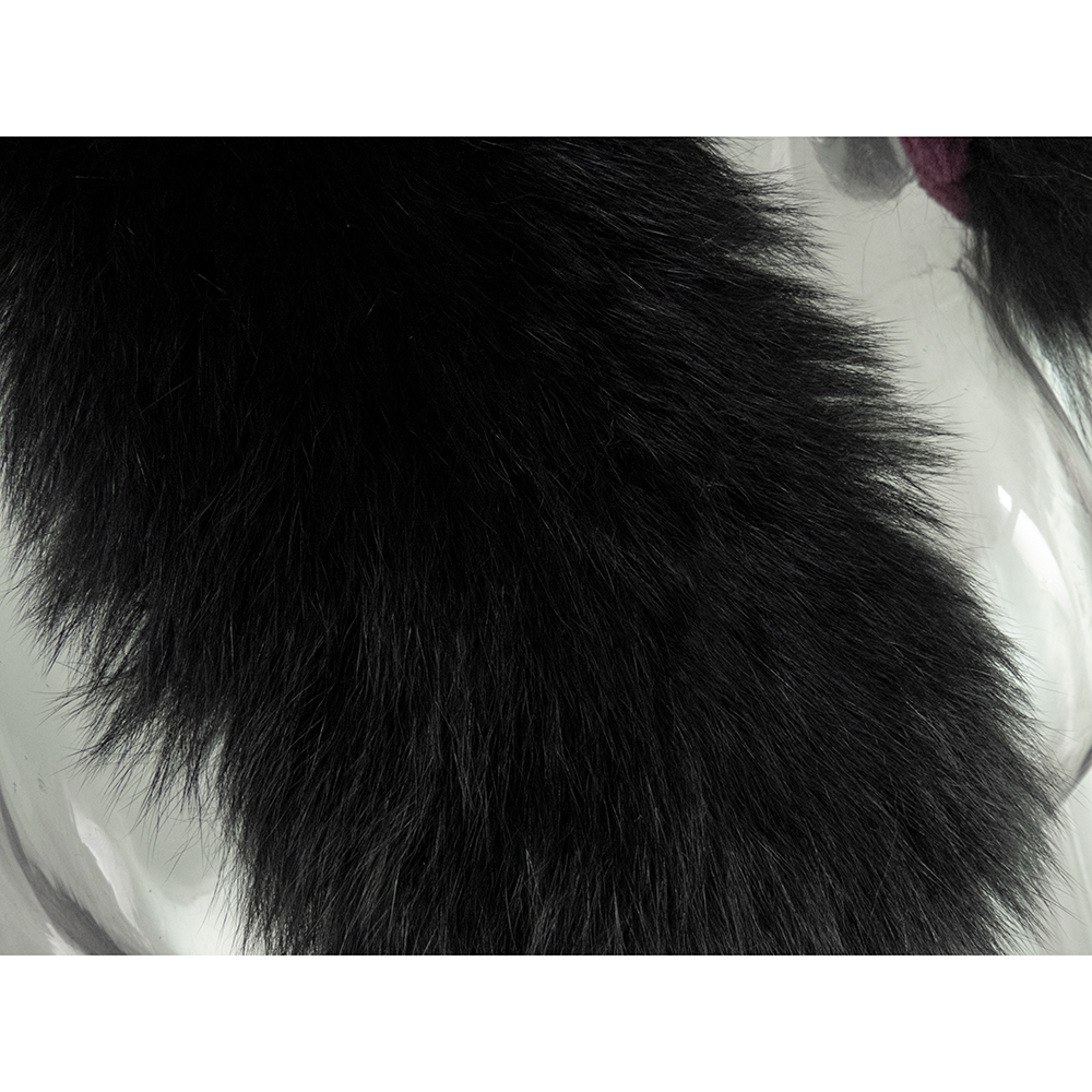 黑色狐狸毛奢華皮草圍巾-細節圖4