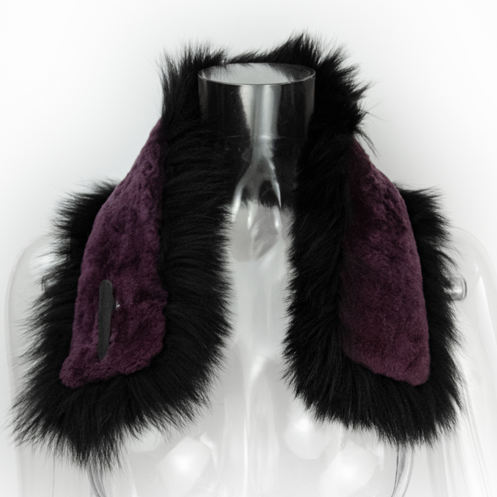 黑色狐狸毛奢華皮草圍巾-細節圖5