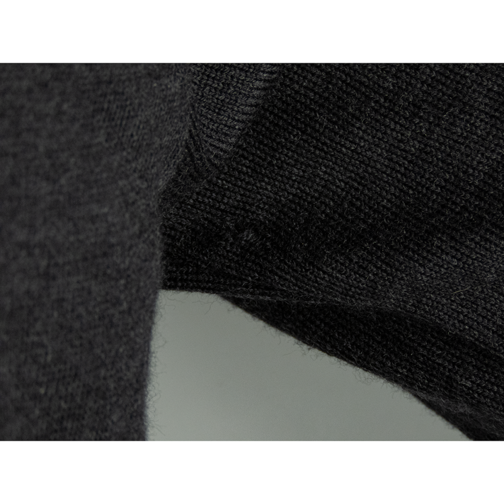 義大利品牌EDWINA古銀色美麗諾純羊毛素面POLO領長袖毛衣 義大利製 有墊肩-細節圖8