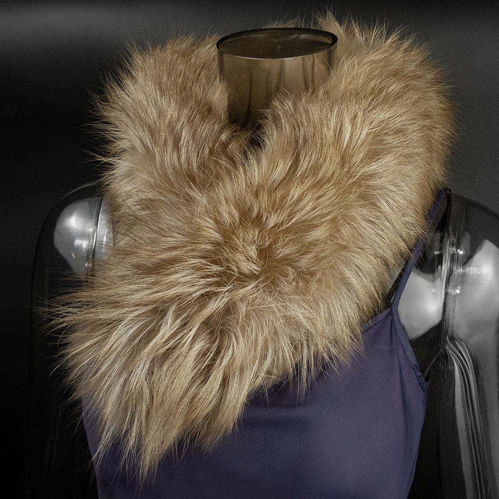 特殊紅色 狐狸皮草圍巾 原色-細節圖2