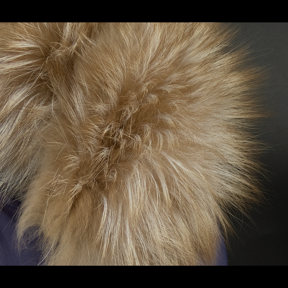 特殊紅色 狐狸皮草圍巾 原色-細節圖3