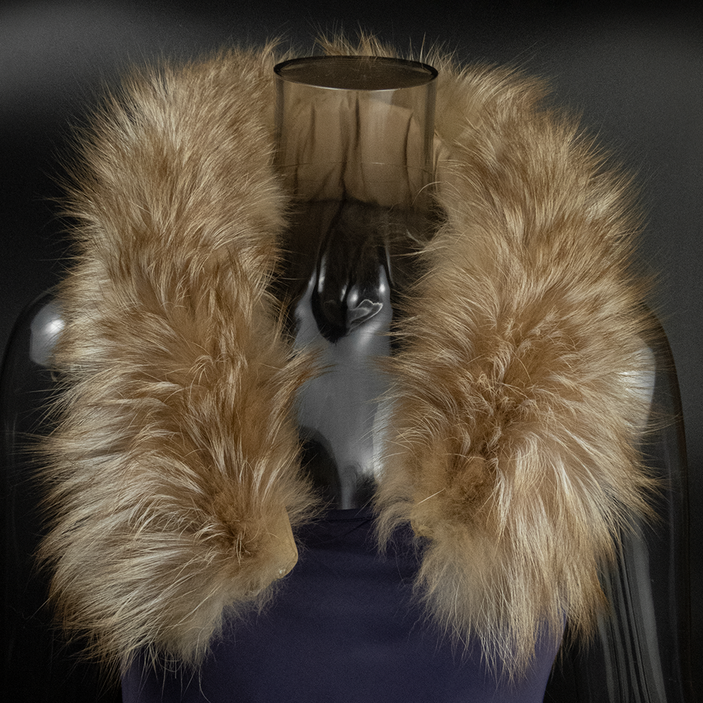 特殊紅色 狐狸皮草圍巾 原色-細節圖4