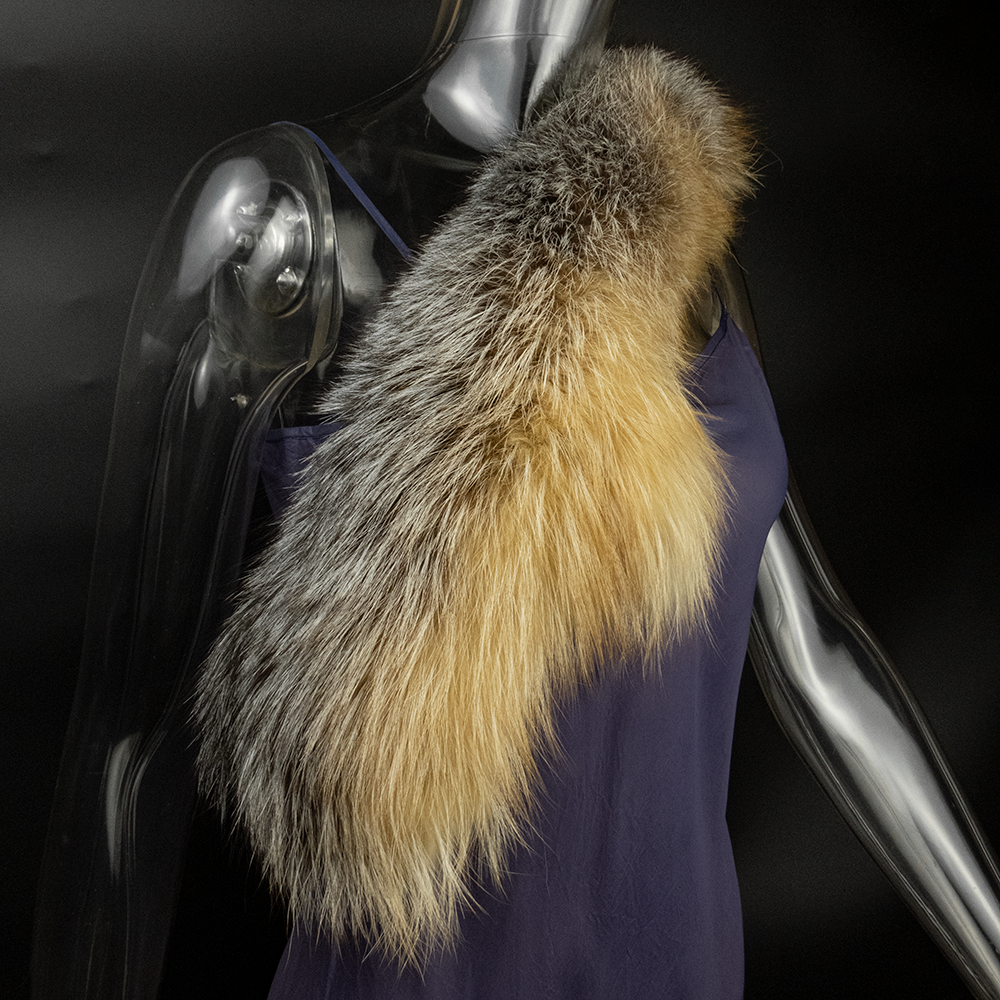 狐狸奢華漸變皮草圍巾 原皮原色 特殊造型-細節圖5