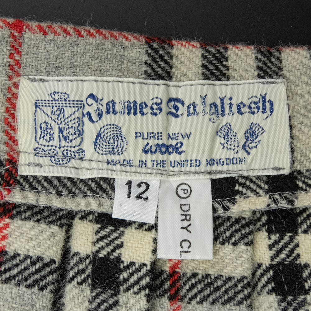 英格蘭品牌James Dalgliesh純羊毛抓褶灰色格紋扣帶流蘇蘇格蘭長裙 一片裙 英格蘭製-細節圖7