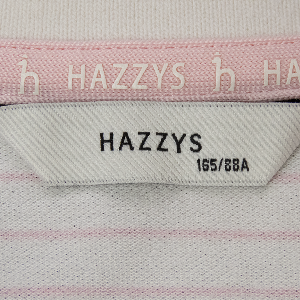 Hazzys 哈吉斯粉紅色線條水鑽小狗短袖 POLO衫 165號-細節圖5