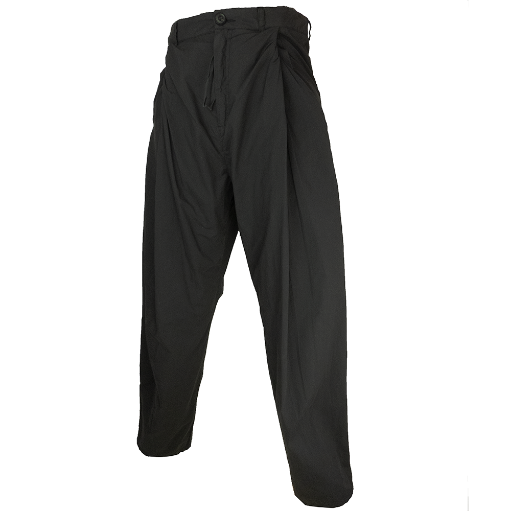 義大利時尚品牌SILENT by Damir Doma Paper Rain Sarl鐵灰色抓褶長褲 義大利製-細節圖2