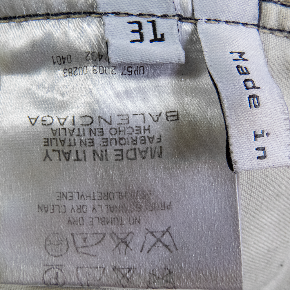 巴黎世家balenciaga深藍素面直筒長褲 牛仔褲 W31 義大利製-細節圖8