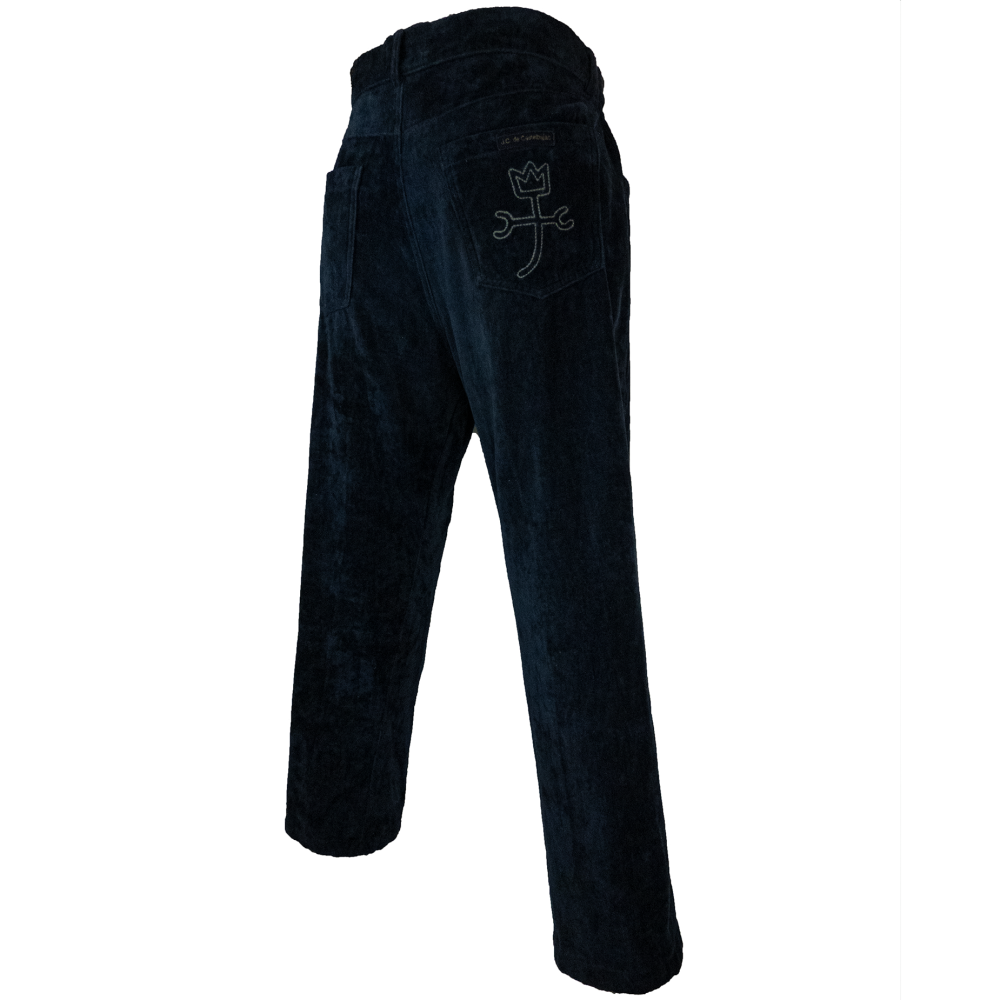 法國時裝品牌Jean-Charles de Castelbajac深藍色天鵝絨復古休閒褲 義大利製-細節圖4