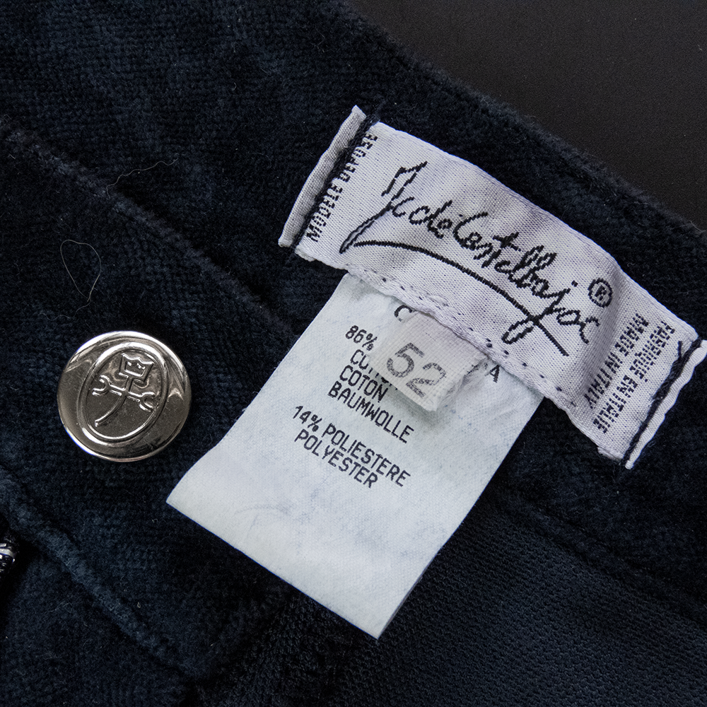 法國時裝品牌Jean-Charles de Castelbajac深藍色天鵝絨復古休閒褲 義大利製-細節圖6