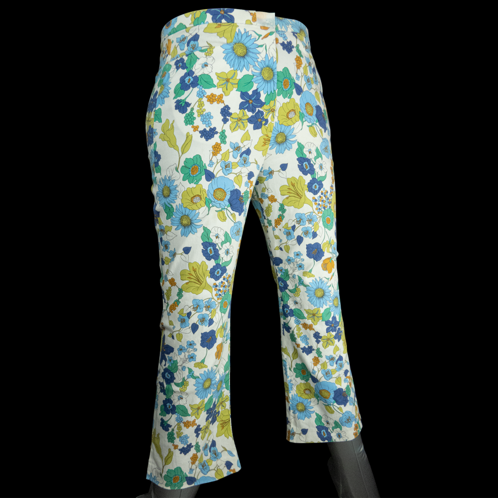 日本品牌藍色小菊花 雛菊 休閒褲 八分褲 日本製-細節圖2