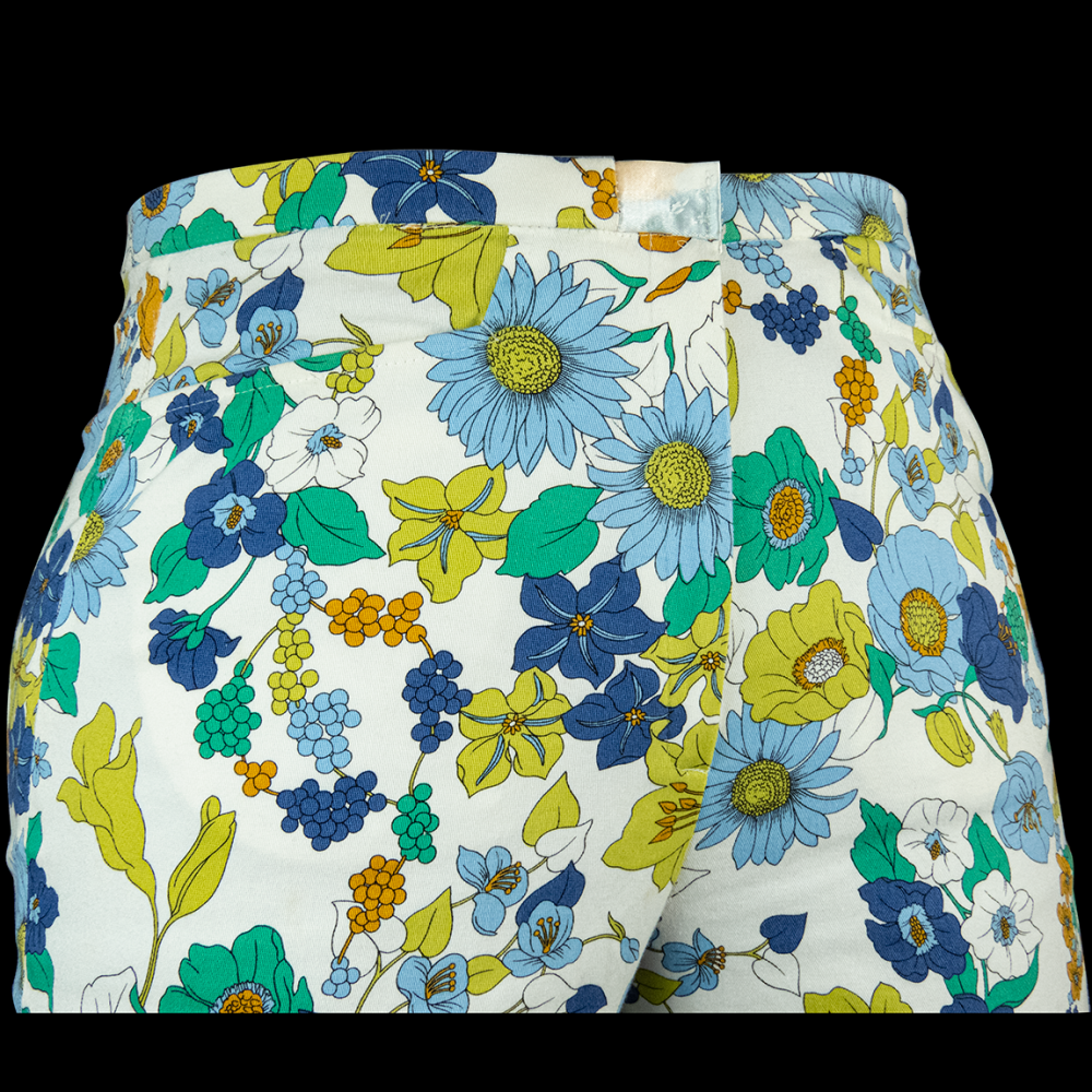 日本品牌藍色小菊花 雛菊 休閒褲 八分褲 日本製-細節圖3