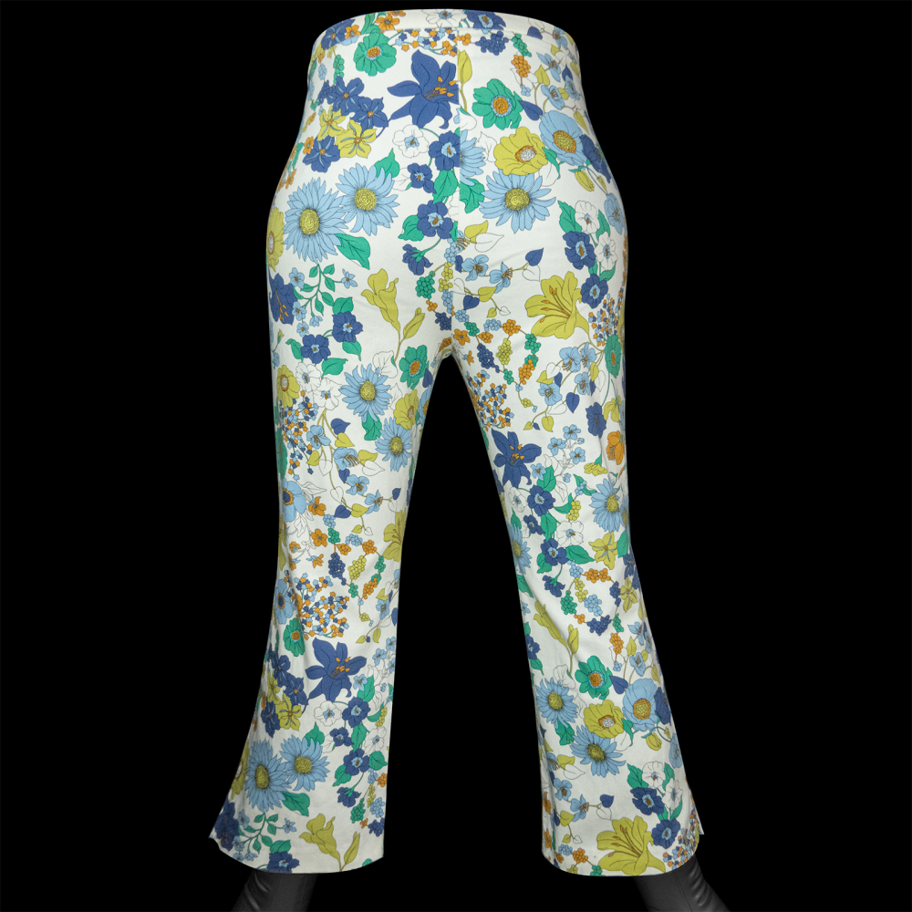 日本品牌藍色小菊花 雛菊 休閒褲 八分褲 日本製-細節圖5