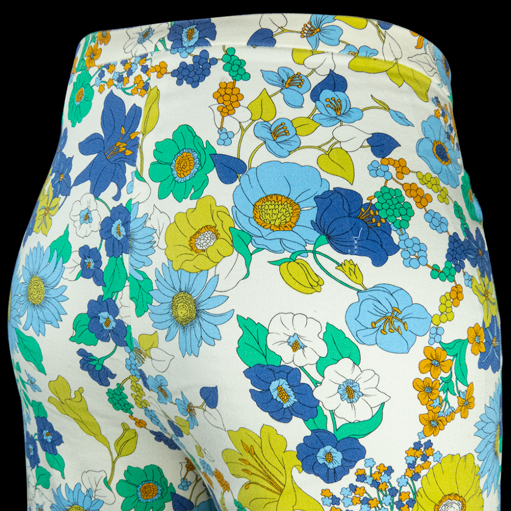 日本品牌藍色小菊花 雛菊 休閒褲 八分褲 日本製-細節圖6